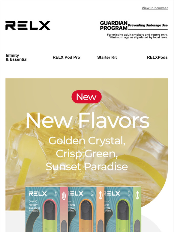 RELX Technology [New Flavors] Golden Crystal,Crisp Green,Sunset