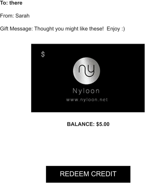 Sarah sent you a $5.00 Gift Card