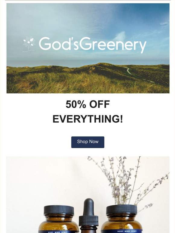 50% OFF EVERYTHING!