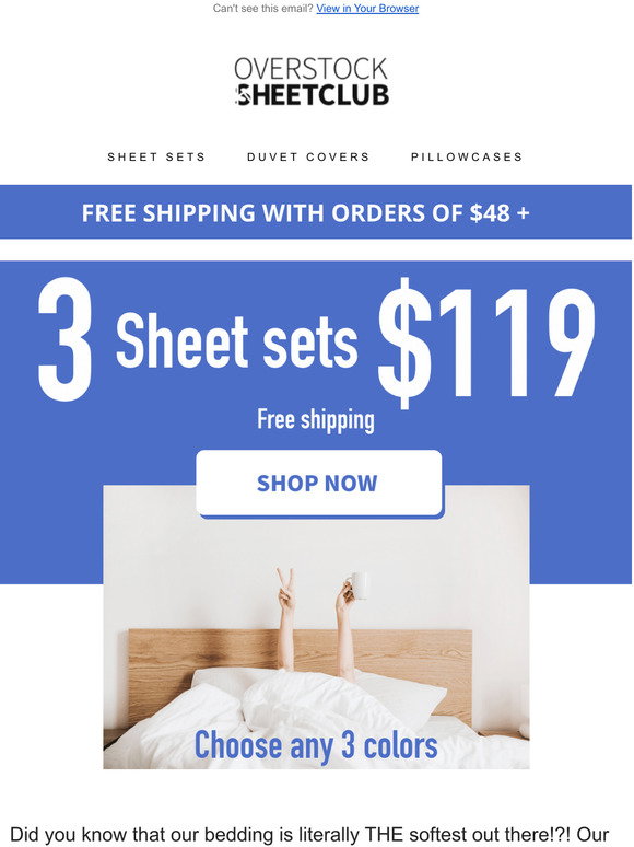 Overstock Sheet Club Refresh your sheets with new colors Milled