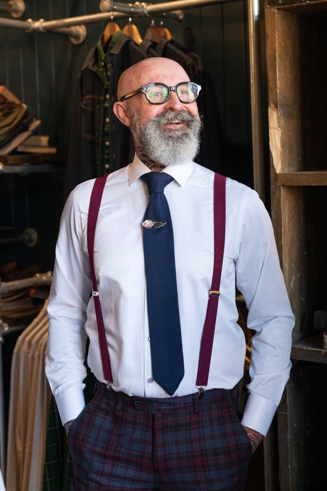 Brown/Mustard/White Knightsbridge Neckwear Mens Tartan Woven Tie 