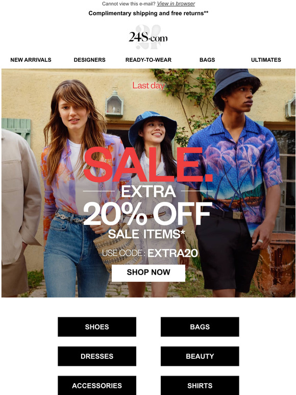 Last chance: extra 20% off sale