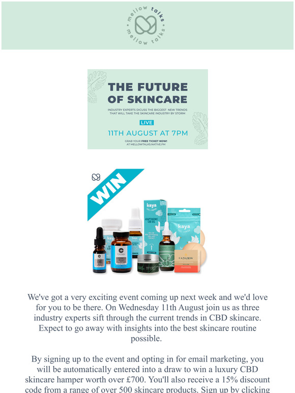 win a luxury CBD skincare hamper worth 700