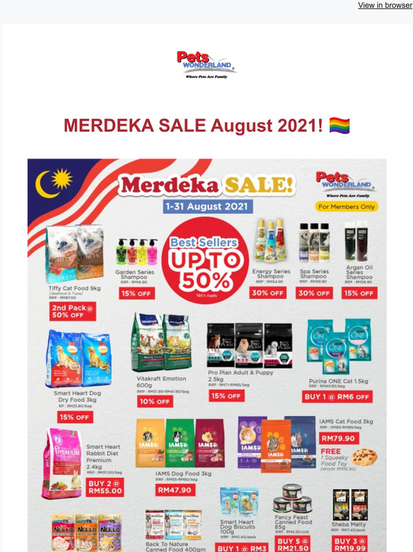 Petswonderland Merdeka Sale August 2021