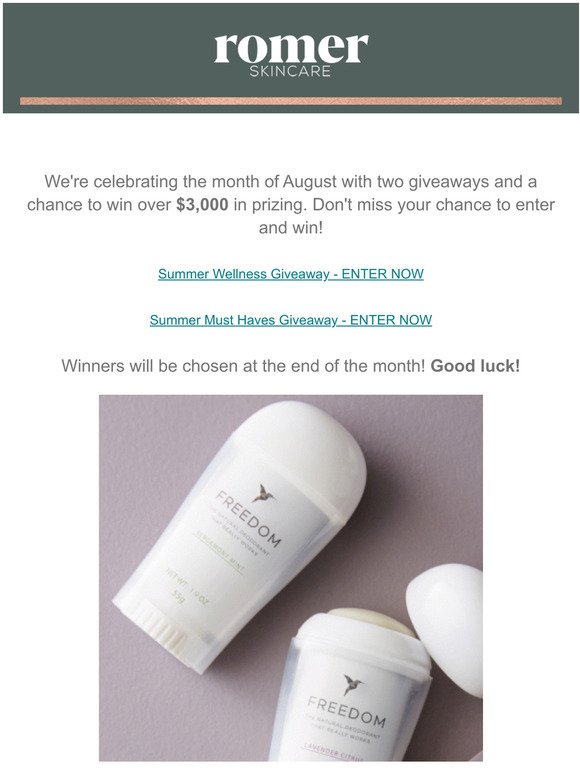 Giveaway Alert: $3,000+ in prizes from Romer & friends!