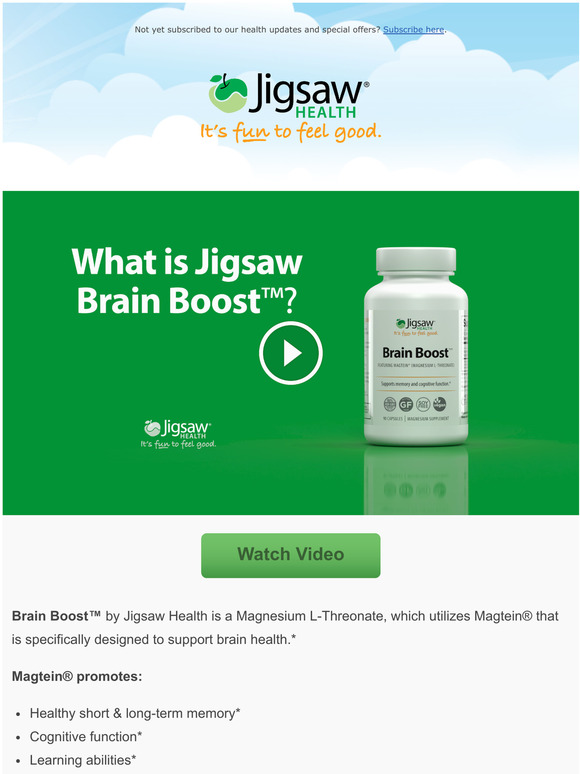 Support healthy short & long-term memory with Jigsaw Brain Boost.*