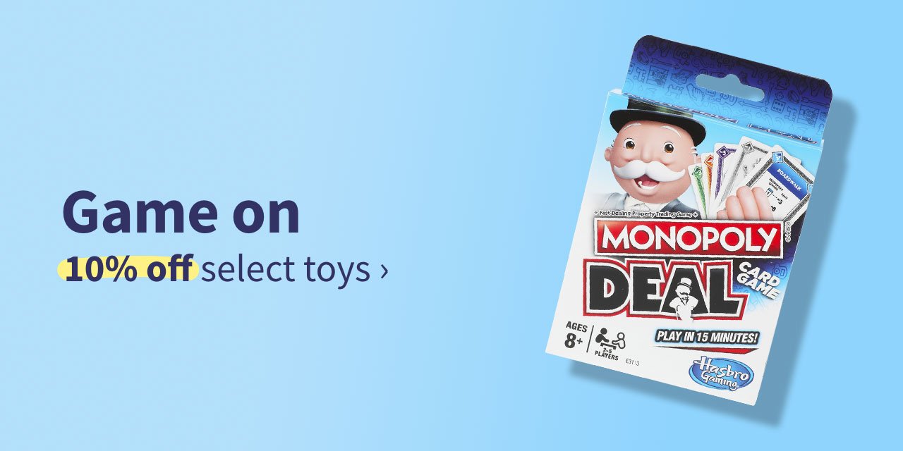 Game on. 10% off select toys