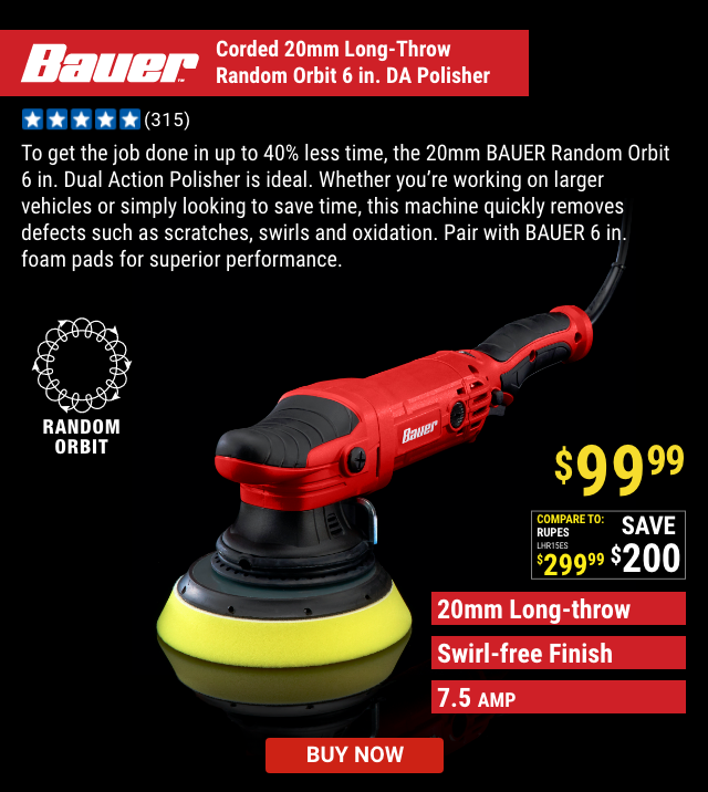 7.5 Amp, 6 in. Long-Throw Random Orbit DA Polisher