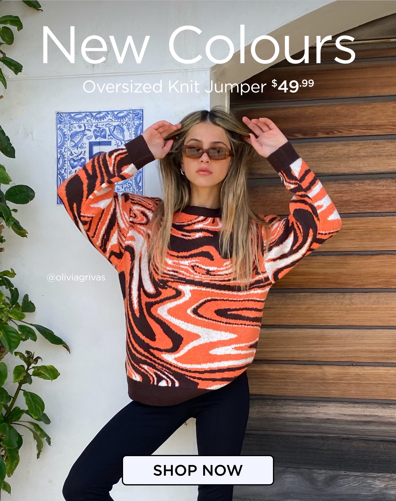 glassons oversized swirl knit jumper