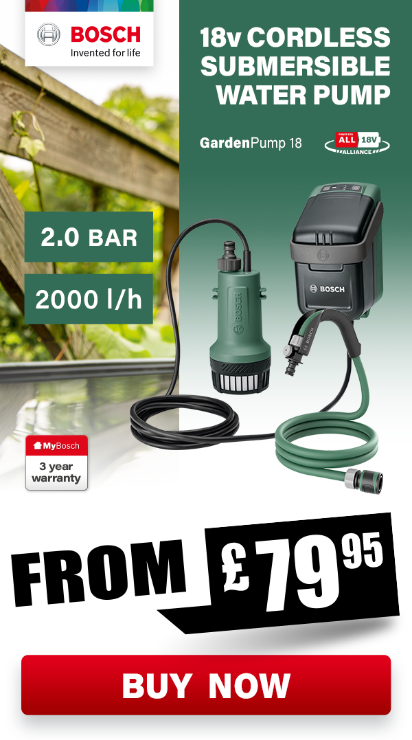 Tooled Up: Bosch Cordless Submersible Water Pump With 3 Year Warranty