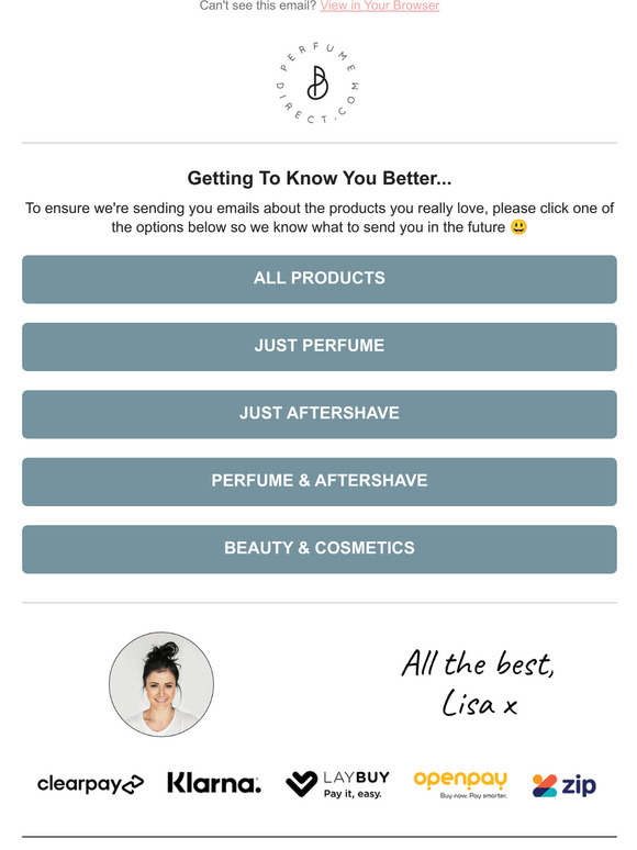 Perfume Direct Clearpay 2025