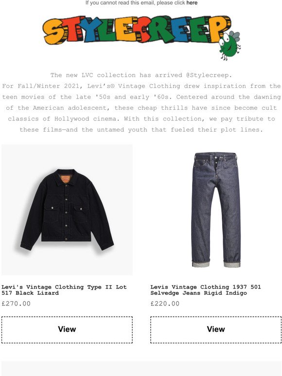 New Levi's Vintage Clothing FW21 Collection Has Arrived @Stylecreep