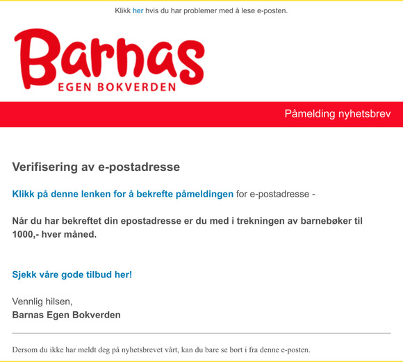 Pmelding nyhetsbrev Barnas egen bokverden