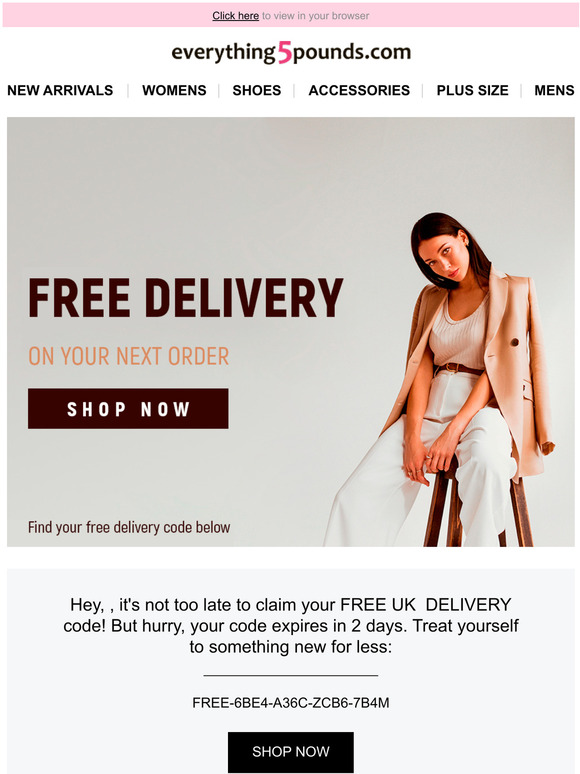 Everything5pounds Your FREE delivery code expires soon! Milled