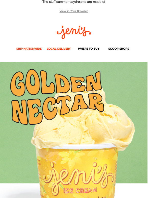 Jeni's Ice Creams For a limited time Golden Nectar ice cream Milled