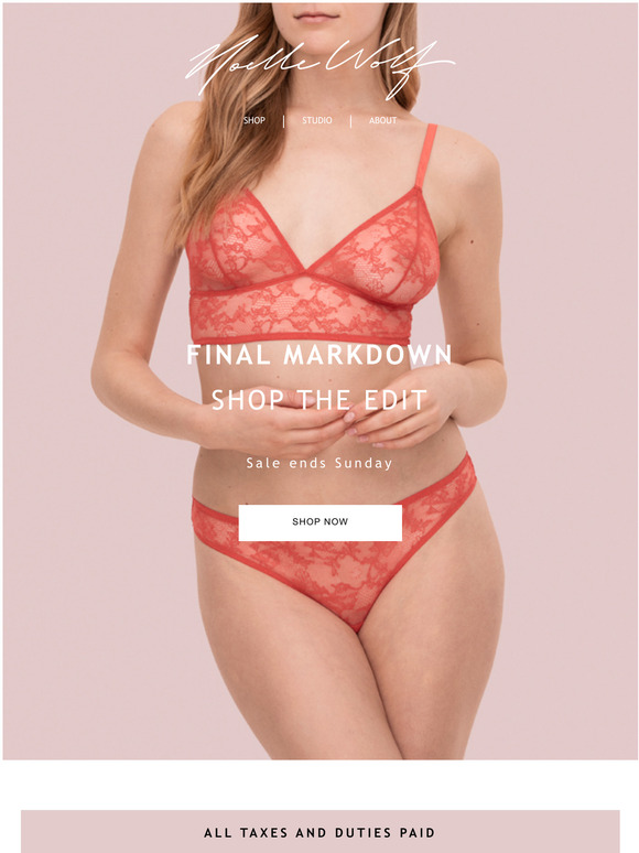 FINAL MARKDOWN  SALE ENDS SUNDAY