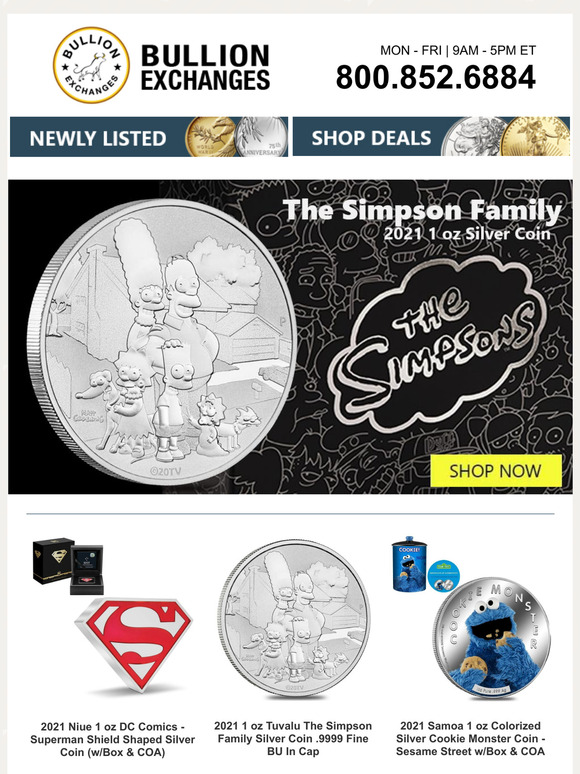 Bullion Exchanges Shop Our Featured Item 2021 1 oz Tuvalu The Simpson