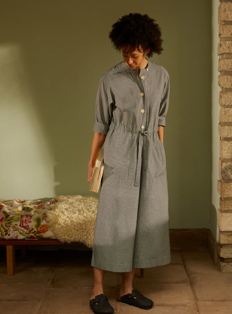 Toast: Micro Gingham Cotton Jumpsuit 