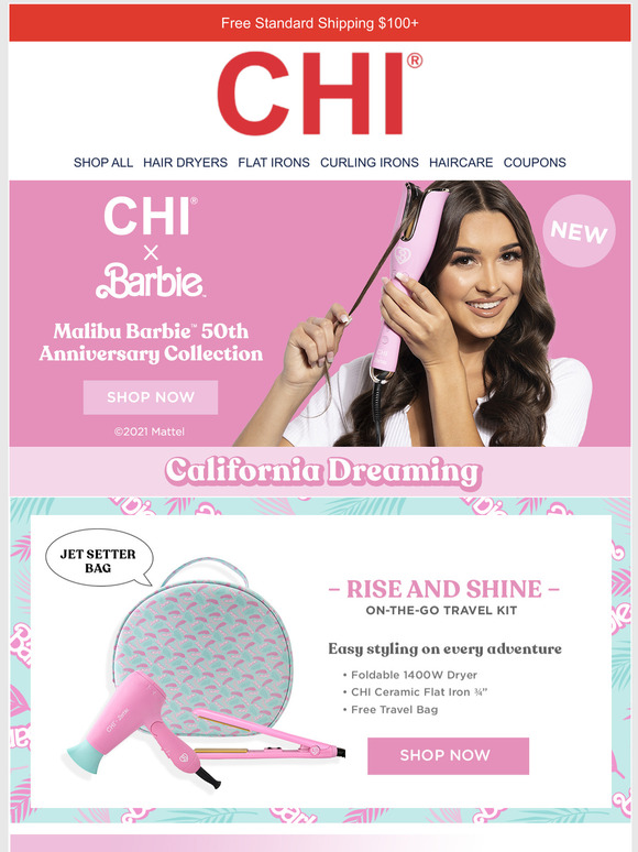 chi x barbie curling iron