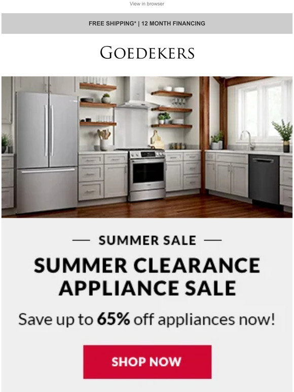 Summer Clearance Appliances Deals In Stock & Ready to Ship!