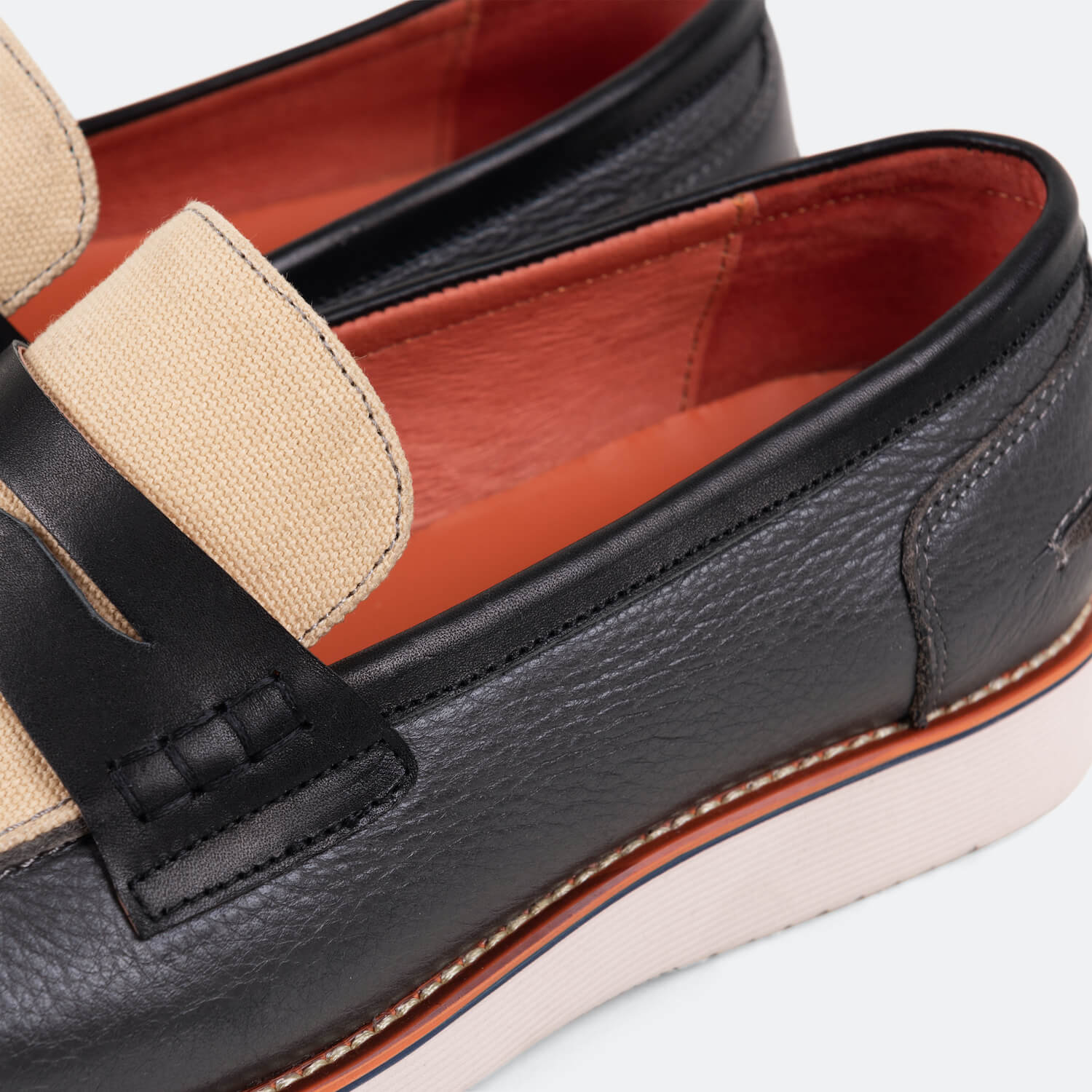 *NWT* Marc Nolan Abe Two Tone Leather Penny Loafers Abe Navy Patent Leather Penny Loafers main image 2
