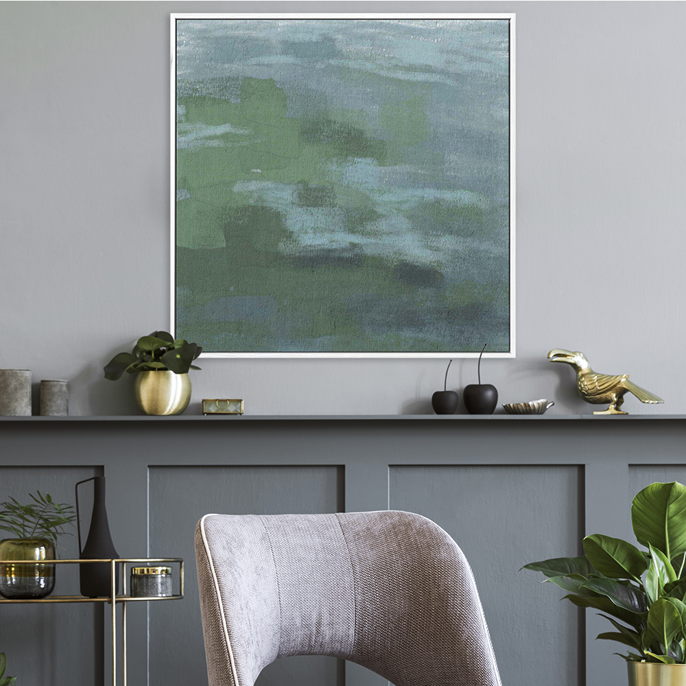 GREEN TEAL ABSTRACT EXPRESSIONIST CANVAS PRINT