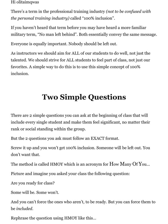 Tip #2: 100% Inclusion