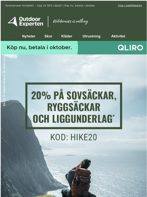 20% p ryggsckar, liggunderlag & sovsckar
