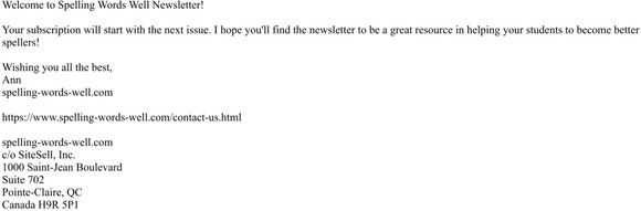 Welcome to Spelling Words Well Newsletter