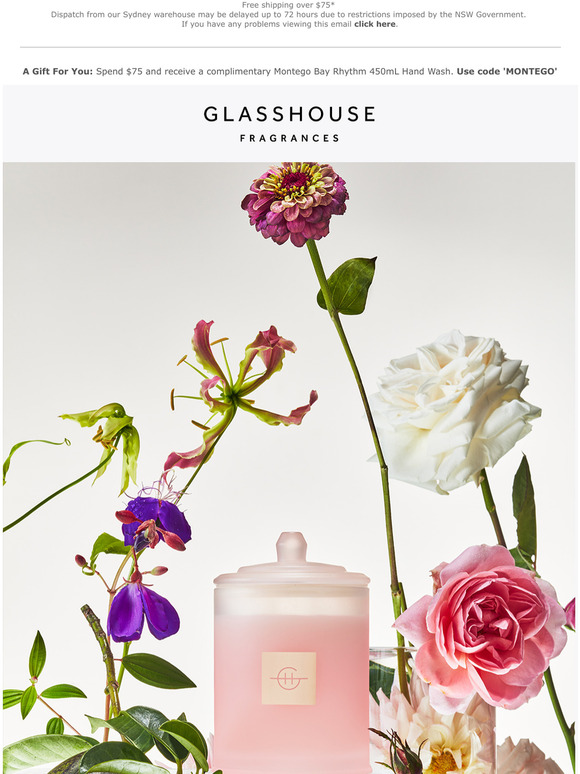 Glasshouse Fragrances Limited Edition Flower Show Milled