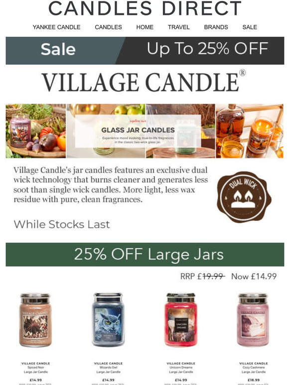 Village Candle - Reduced ! Up To 25% OFF
