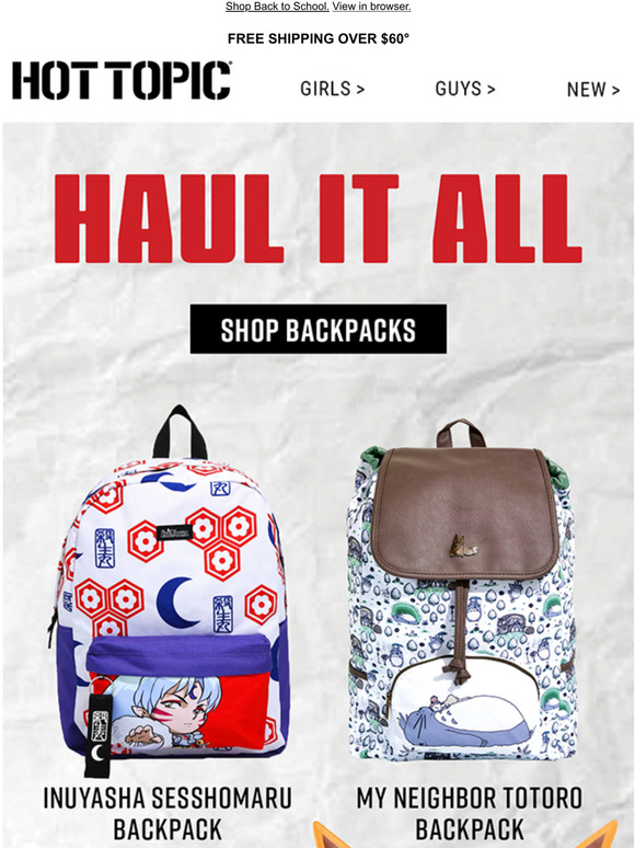 inuyasha backpack hot topic