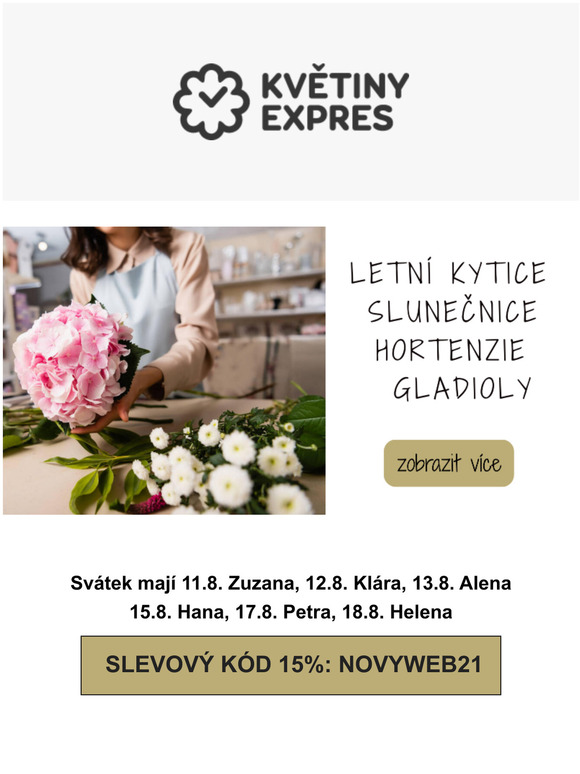 Svtky slav Zuzana, Klra, Alena. Potte je kvtinou