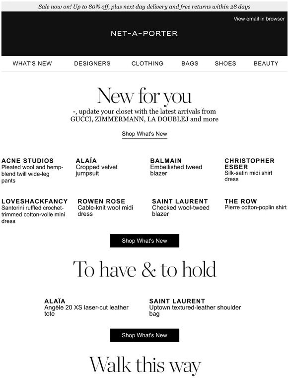 NetAPorter Email Newsletters Shop Sales, Discounts, and Coupon Codes