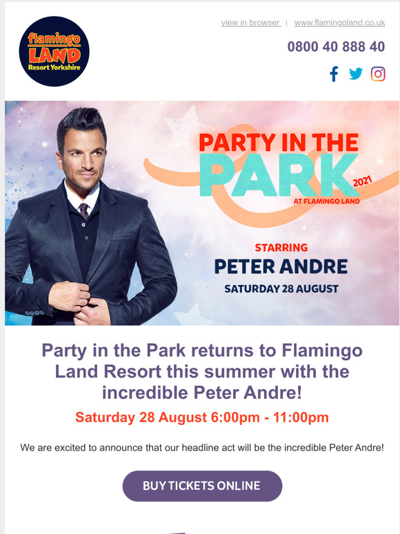 Party in the Park returns to Flamingo Land Resort on the 28th August 2021!