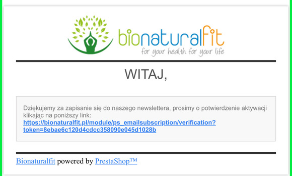 [Bionaturalfit] E-mail weryfikacyjny