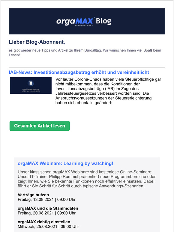 IAB-News: Investitionsabzugsbetrag erhht und vereinheitlicht