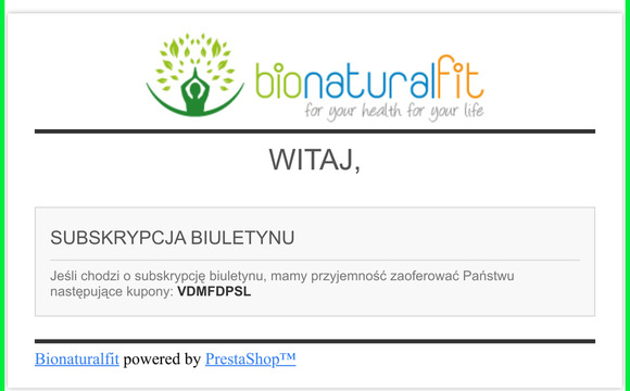 [Bionaturalfit] Voucher za newsletter