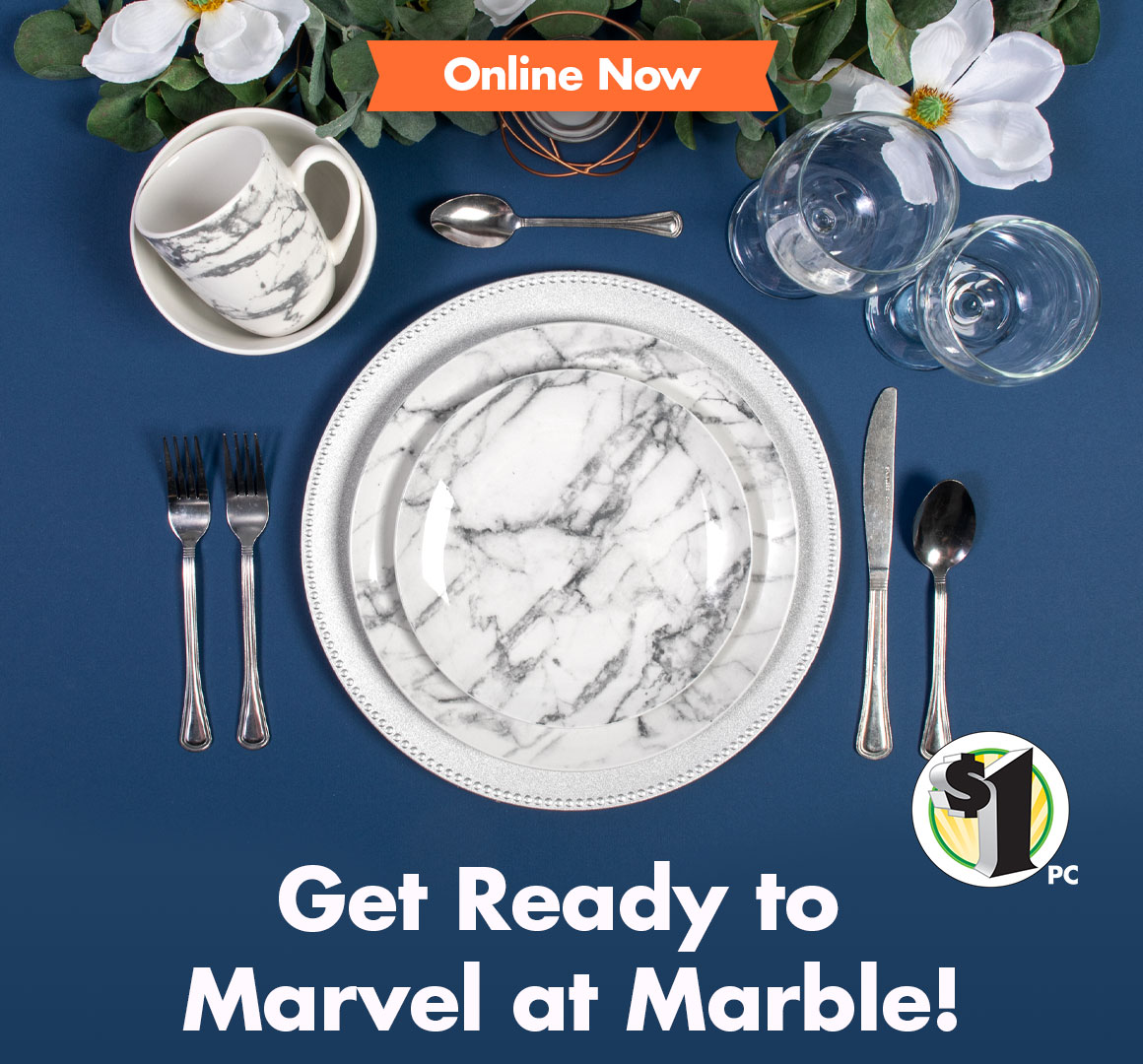 Dollar Tree Marble Dinnerware is Online Now! Milled