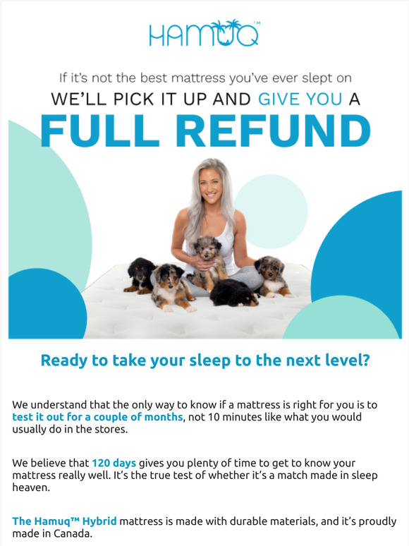 120 days of amazing sleep or your money back!