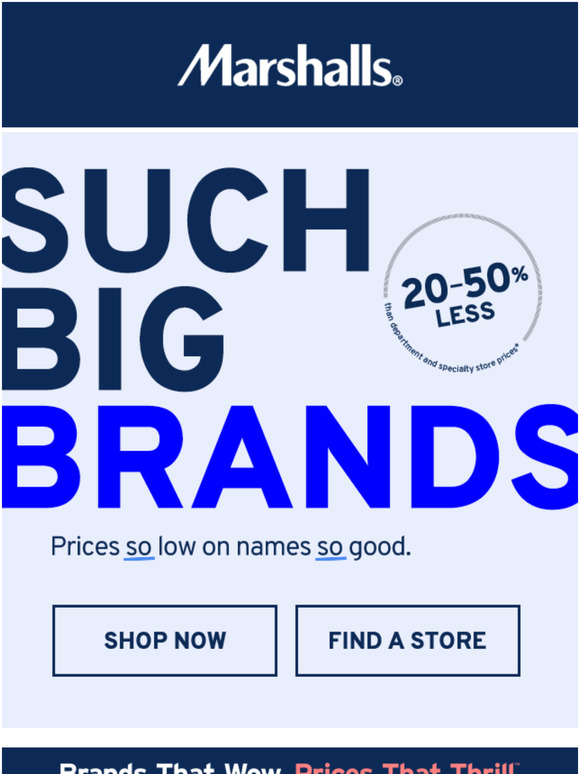 Marshalls Email Newsletters Shop Sales, Discounts, and Coupon Codes