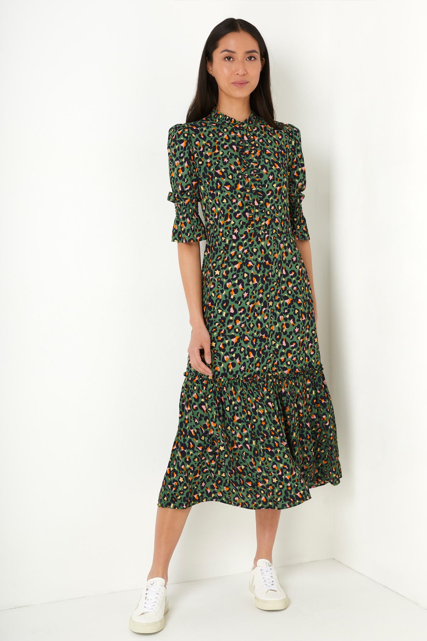 Aimee Leopard Dress - Khaki