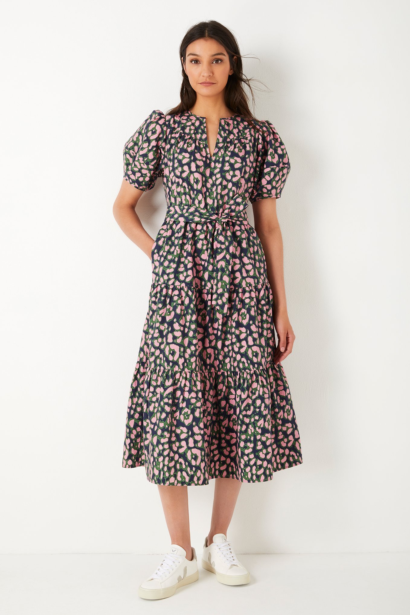 Nadine Leopard Dress - Blue/Pink
