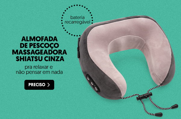 ALMOFADA DE PESCOÇO MASSAGEADORA SHIATSU CINZA ALMOFADA DE PESCOÇO MASSAGEADORA SHIATSU CINZA