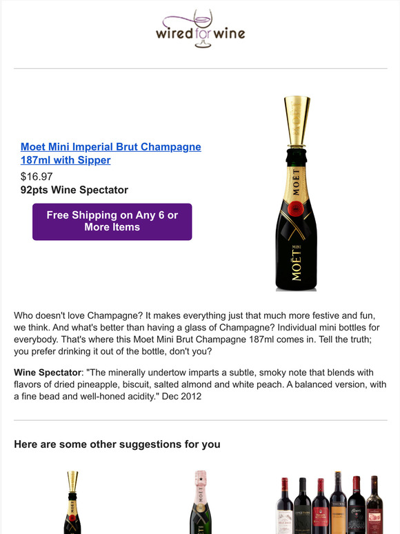 Moet Mini Imperial Brut Champagne with Sipper Set