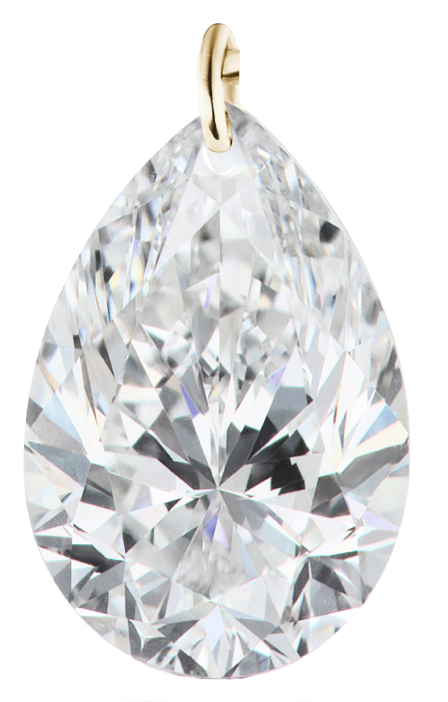 7mm Pear Diamond Charm in Yellow Gold