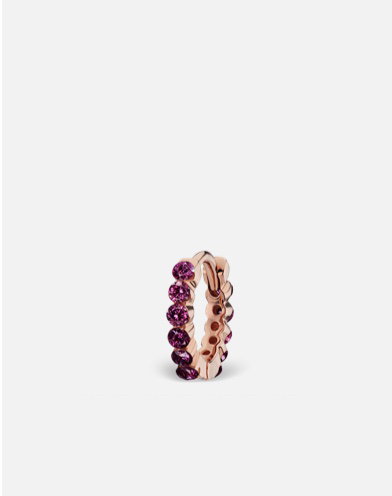 6.5mm Invisible Set Rose Purple Diamond Eternity Clicker in Rose Gold