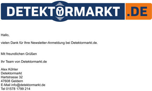 Vielen Dank fr Ihre Newsletter-Anmeldung
