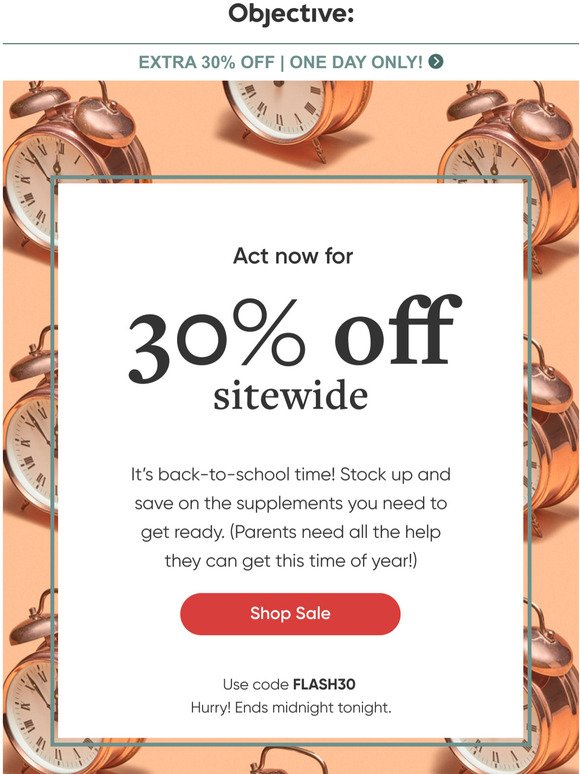 Back-to-School Flash Sale 30% Off Sitewide