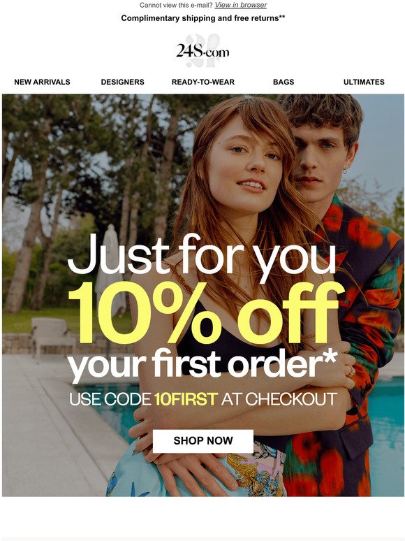 Just for you: 10% off your first purchase